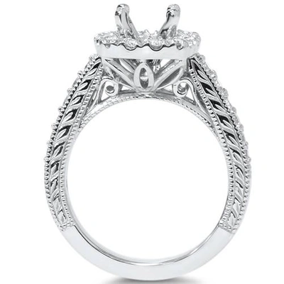 Pompeii3 1/2ct Cushion Cut Halo Diamond Vintage Engagement Ring Setting In Multi