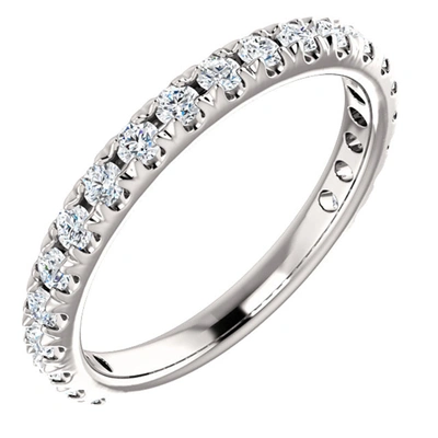 Pompeii3 5/8 Cttw Diamond Wedding Ring Womens Stackable French Set 14k White Gold Band In Multi