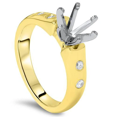 Pompeii3 Diamond Semi Mount Cathedral Engagement Ring 14k Setting In Multi