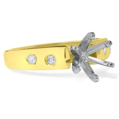 Pompeii3 Diamond Semi Mount Cathedral Engagement Ring 14k Setting In Multi