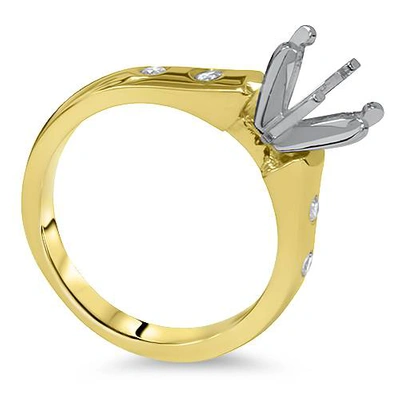 Pompeii3 Diamond Semi Mount Cathedral Engagement Ring 14k Setting In Multi