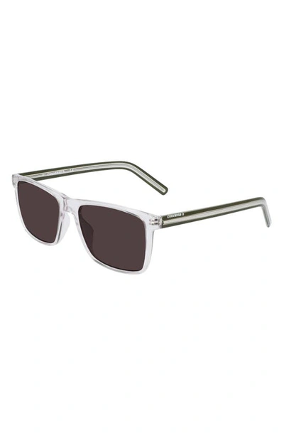 Converse Kids' Chuck 52mm Rectangular Sunglasses In Crystal Clear/warm Smoke