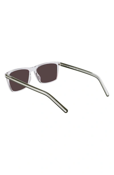 Converse Kids' Chuck 52mm Rectangular Sunglasses In Crystal Clear/warm Smoke