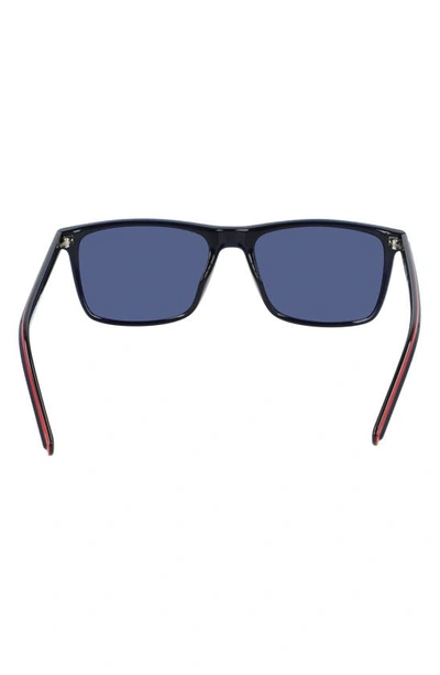 Shop Converse Kids' Chuck 52mm Rectangular Sunglasses In Crystal Obsidian/ Solid Blue