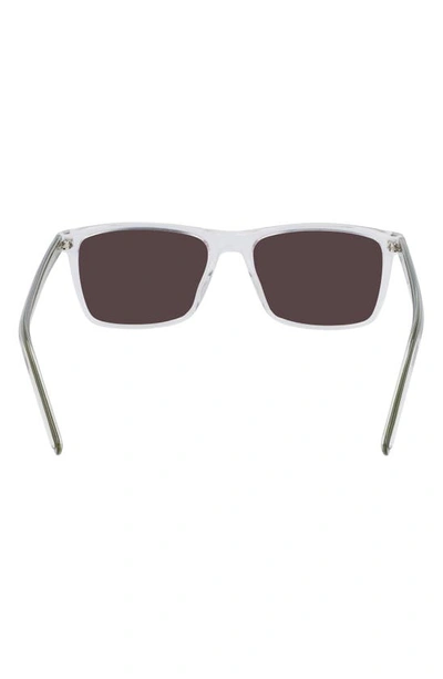 Converse Kids' Chuck 52mm Rectangular Sunglasses In Crystal Clear/warm Smoke
