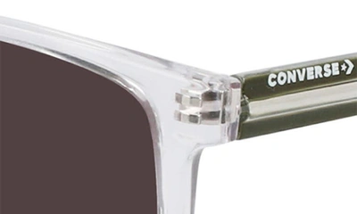 Converse Kids' Chuck 52mm Rectangular Sunglasses In Crystal Clear/warm Smoke
