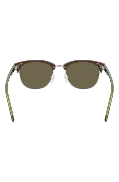 Shop Converse Disrupt 52mm Round Sunglasses In Dark Root/ Green