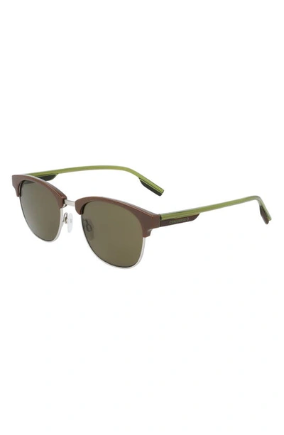 Shop Converse Disrupt 52mm Round Sunglasses In Dark Root/ Green