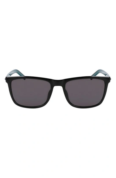 Shop Converse Chuck 56mm Rectangle Sunglasses In Black/ Black
