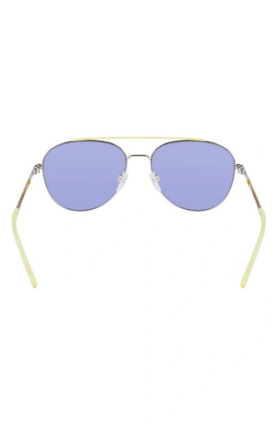 Shop Converse Activate 57mm Aviator Sunglasses In Shiny Silver / Gold Mirror