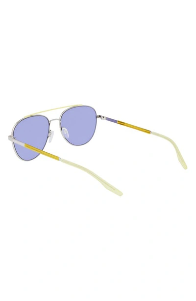 Shop Converse Activate 57mm Aviator Sunglasses In Shiny Silver / Gold Mirror