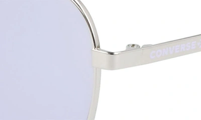 Converse Activate 57mm Aviator Sunglasses In Shiny Silver / Gold Mirror