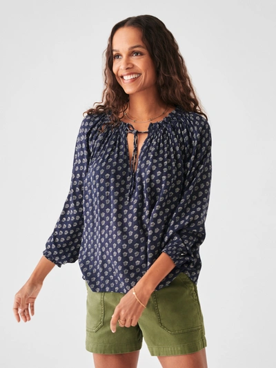 Shop Faherty Emery Top In Lotus Floral Print