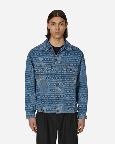 Shop Ahluwalia Kampala Denim Jacket In Blue