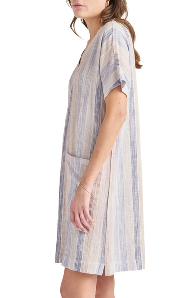 Shop Splendid Viola Linen Blend Shift Dress In Ceramic Stripe