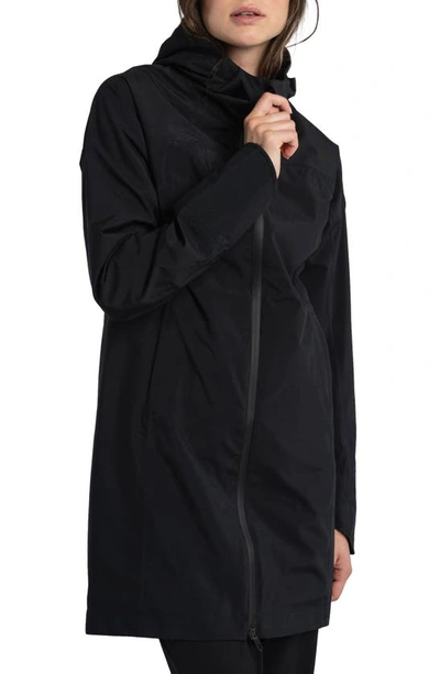 Shop Lole Element Long Rain Jacket In Black Beauty