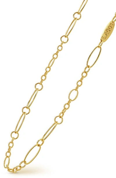 Lagos Signature Caviar Link Necklace In Gold
