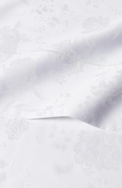 Shop Ralph Lauren Bethany 350 Thread Count Organic Cotton Jacquard Fitted Sheet In Studio White