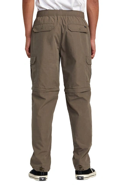 Shop Rvca All Time Zip-off Cargo Pants In Mushroom