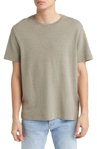 Shop Frame Duo Fold Cotton T-shirt In Heather Dark Beige