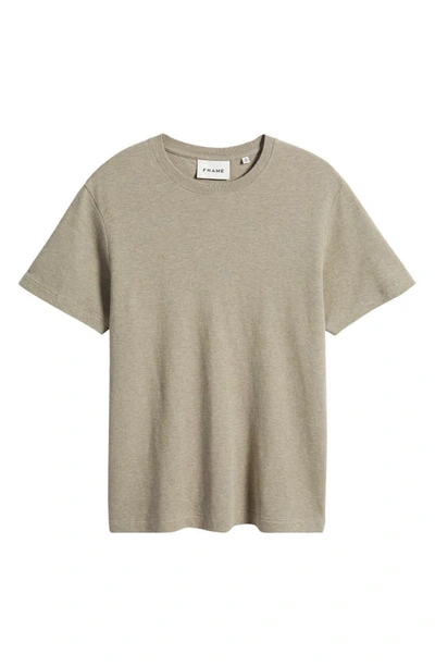 Shop Frame Duo Fold Cotton T-shirt In Heather Dark Beige