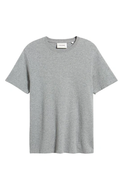 Shop Frame Duo Fold Cotton T-shirt In Heather Grey