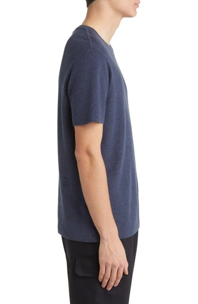 Shop Frame Duo Fold Cotton T-shirt In Heather Dark Blue