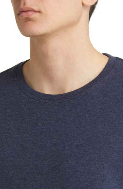 Shop Frame Duo Fold Cotton T-shirt In Heather Dark Blue