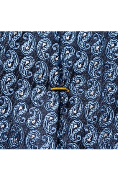 Shop Eton Paisley Silk Tie In Navy