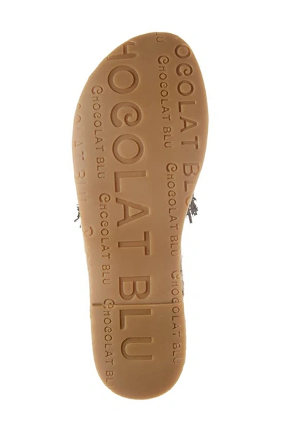 Shop Chocolat Blu Ellis Crystal Slide Sandal In Black Raffia