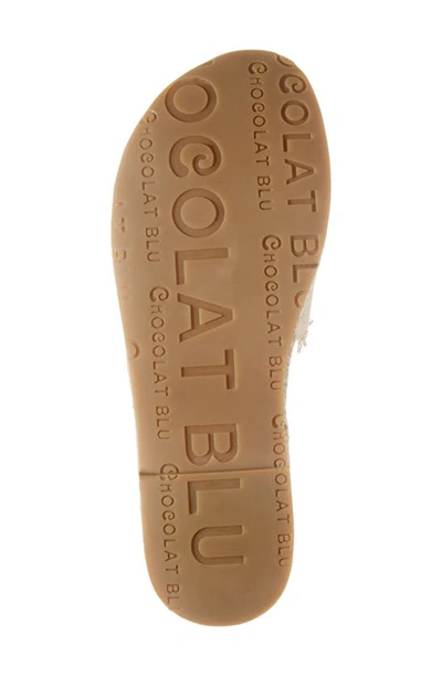 Chocolat Blu Ellis Crystal Slide Sandal In Natural Linen