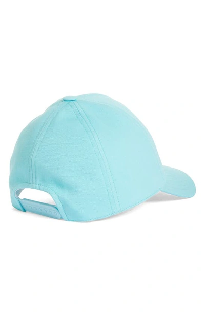 Shop Courrèges Cotton Twill Baseball Cap In Turquoise