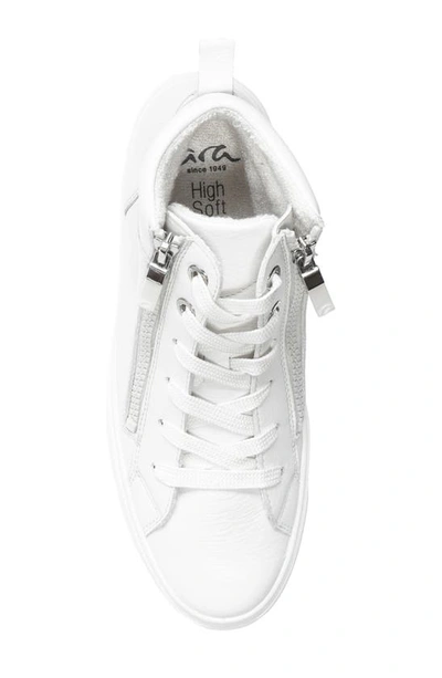 Ara Camden High Top Sneaker In White Calf