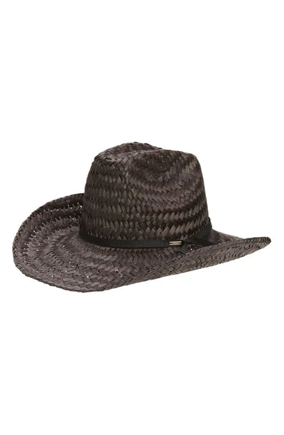Shop Brixton Houston Straw Cowboy Hat In Black