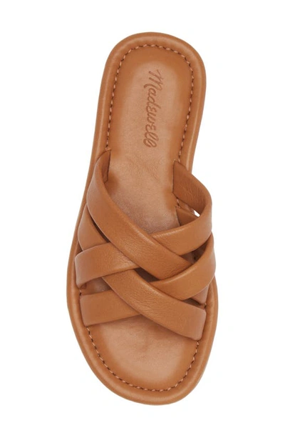Shop Madewell Francine Puffy Woven Slide Sandal In Desert Camel