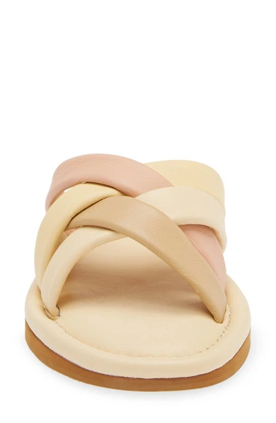 Shop Madewell Francine Puffy Woven Slide Sandal In Buttered Scone Multi