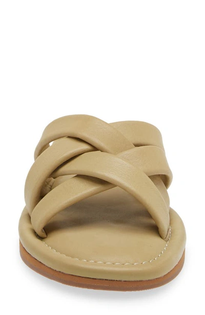 Shop Madewell Francine Puffy Woven Slide Sandal In Pale Lichen