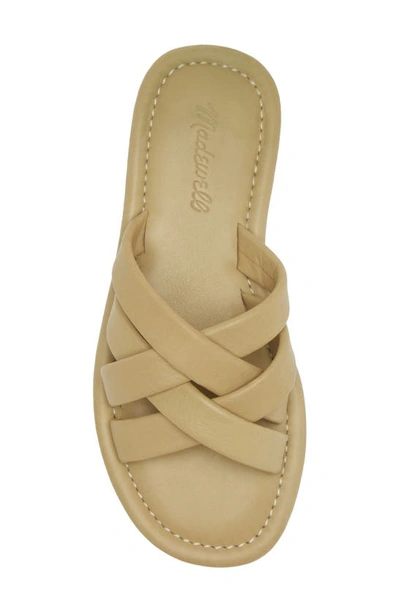 Shop Madewell Francine Puffy Woven Slide Sandal In Pale Lichen