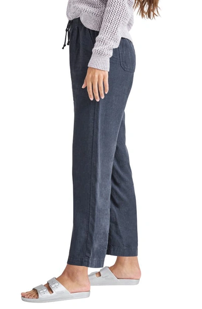 Shop Splendid Angie Crop Wide Leg Pants In Navy