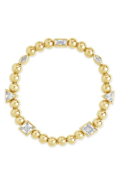 Sterling Forever Amaris Charm Beaded Stretch Bracelet In Gold