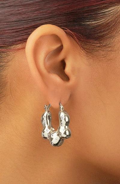 Shop Sterling Forever Tari Hoop Earrings In Silver