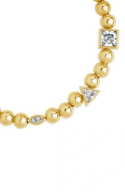 Sterling Forever Amaris Charm Beaded Stretch Bracelet In Gold