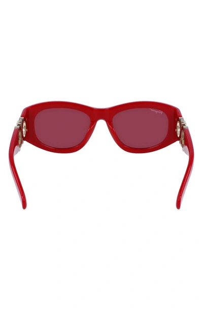 Shop Ferragamo 53mm Oval Sunglasses In Red