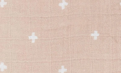 Shop Little Unicorn 3-pack Print Cotton Muslin Blankets In Taupe Cross