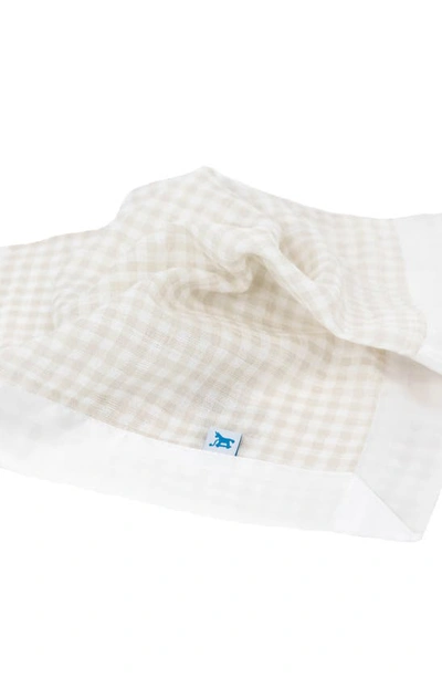 Little Unicorn 3-pack Print Cotton Muslin Blankets In Tan Gingham