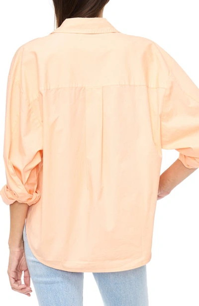 Shop Pistola Sloane High-low Stretch Cotton Shirt In Sherbet