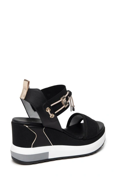 Shop Nerogiardini Bungee Platform Wedge Sandal In Black