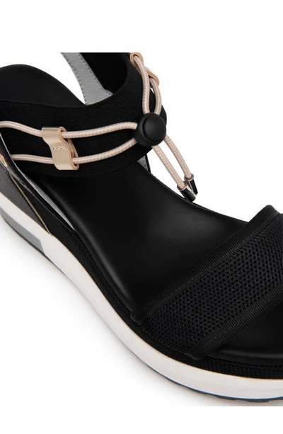 Shop Nerogiardini Bungee Platform Wedge Sandal In Black