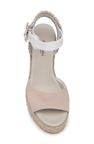 Shop Nerogiardini Wedge Espadrille Sandal In Blush / White