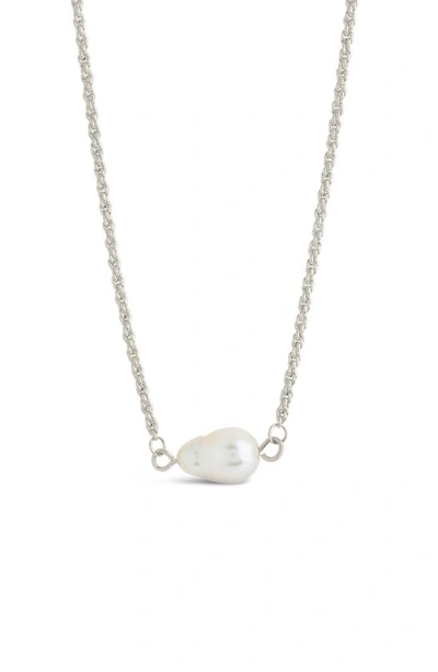 Shop Sterling Forever Elyse Freshwater Pearl Pendant Necklace In Silver